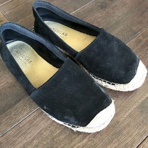 Black suede espadrilles